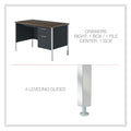Alera Single Pedestal Steel Desk, 45.25" x 24" x 29.5", Mocha/Black