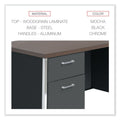 Alera Double Pedestal Steel Desk, 60" x 30" x 29.5", Mocha/Black