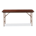 Alera Wood Folding Table, Rectangular, 59.88w x 17.75d x 29.13h, Mahogany