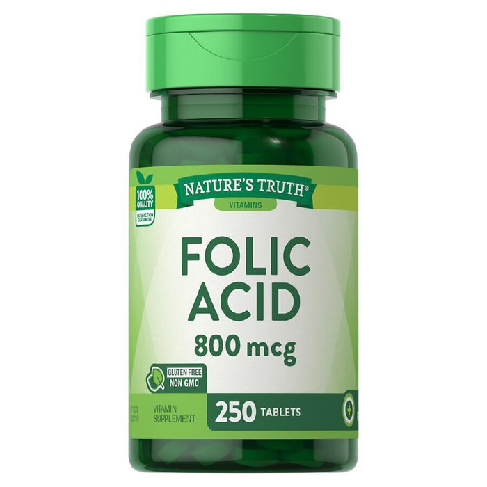 Nature's Truth Tablets 800 Mcg Folic Acid 250 tablets by Pasteur Pharmacy