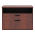Alera Open Office Desk Series Low File Cabinet Credenza, 2-Drawer: Pencil/File, Legal/Letter, 1 Shelf,Cherry,29.5x19.13x22.88