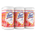 LYSOL Disinfecting Wipes, 7 x 7.25, Mango and Hibiscus, 80 Wipes/Canister, 6 Canisters/Carton
