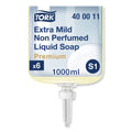 Tork Premium Extra Mild Liquid Soap, Unscented, 1 L, 6/Carton