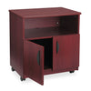 Safco Mobile Machine Stand, Open Compartment, Engineered Wood, 3 Shelves, 200 lb Capacity, 28" x 19.75" x 30.5", Mahogany