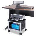 Safco Scoot Under-Desk Printer Stand, Metal, 2 Shelves, 100 lb Capacity, 20.25" x 16.5" x 14.5", Black/Silver