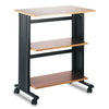 Safco Muv Three Level Machine Cart/Printer Stand, Engineered Wood, 3 Shelves, 29.5" x 20" x 35", Cherry/Black