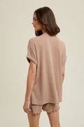 Ribbed Knit Shorts - Mocha by Boutique 23