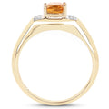 14K Yellow Gold Plated 1.36 Carat Genuine Citrine & White Topaz .925 Sterling Silver Ring by Bids.com