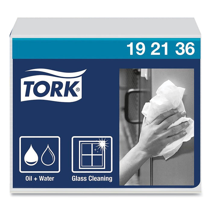 Tork Heavy-Duty Paper Wiper 1/4 Fold, 12.5 x 13, White, 56/Pack, 16 Packs/Carton