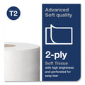 Tork Advanced Jumbo Bath Tissue, Septic Safe, 2-Ply, White, 3.48" x 751 ft, 12 Rolls/Carton
