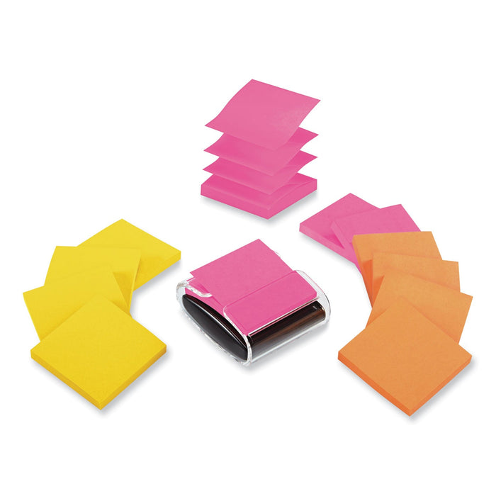 Post-it Pop-up Dispenser Value Pack, For 3 x 3 Pads, Black/Clear, Includes (12) Rio de Janeiro Super Sticky Pop-up Pad