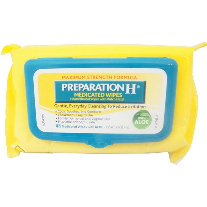 Preparation H Hemorrhoidal Wipes, With Witch Hazel, Medicated, Maximum Strength Formula by Pasteur Pharmacy