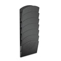 Safco Steel Wall Rack, 7 Sections, Letter/Legal Size, 9.5" x 2" x 21.75", Black