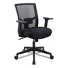 Workspace by Alera Mesh Back Fabric Task Chair, Supports Up to 275 lb, 17.32" to 21.1" Seat Height, Black Seat, Black Back