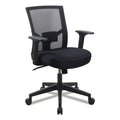 Workspace by Alera Mesh Back Fabric Task Chair, Supports Up to 275 lb, 17.32" to 21.1" Seat Height, Black Seat, Black Back