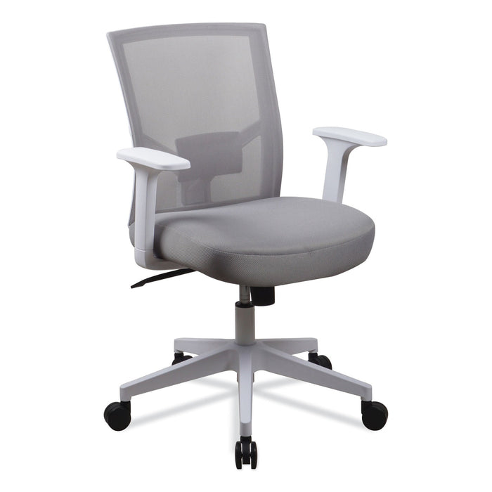 Workspace by Alera Mesh Back Fabric Task Chair, Supports Up to 275 lb, 17.32" to 21.1" Seat Height, Gray Seat, Gray Back