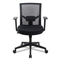 Workspace by Alera Mesh Back Fabric Task Chair, Supports Up to 275 lb, 17.32" to 21.1" Seat Height, Black Seat, Black Back