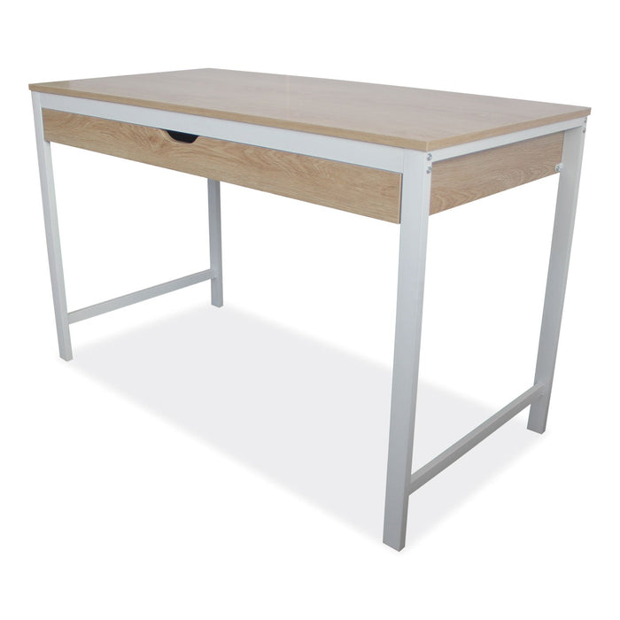Workspace by Alera Modern Writing Desk, 47.24" x 23.62" x 29.92", Beigewood/White