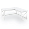 Workspace by Alera L-Shaped Farmhouse Desk, 58.27" x 58.27" x 29.53", White