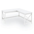 Workspace by Alera L-Shaped Farmhouse Desk, 58.27" x 58.27" x 29.53", White