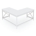Workspace by Alera L-Shaped Farmhouse Desk, 58.27" x 58.27" x 29.53", White
