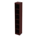 Alera Valencia Series Narrow Profile Bookcase, Six-Shelf, 11.81w x 11.81d x 71.73h, Mahogany