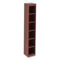 Alera Valencia Series Narrow Profile Bookcase, Six-Shelf, 11.81w x 11.81d x 71.73h, Medium Cherry
