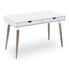 Workspace by Alera Scandinavian Writing Desk, 47.24" x 23.62" x 29.53", White/Beigewood