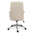 Workspace by Alera Leather Task Chair, Supports Up to 275 lb, 18.19" to 21.93" Seat Height, White Seat, White Back