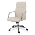 Workspace by Alera Leather Task Chair, Supports Up to 275 lb, 18.19" to 21.93" Seat Height, White Seat, White Back