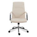 Workspace by Alera Leather Task Chair, Supports Up to 275 lb, 18.19" to 21.93" Seat Height, White Seat, White Back