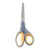 Westcott Titanium Bonded Scissors, 7" Long, 3" Cut Length, Gray/Yellow Straight Handle