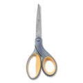 Westcott Titanium Bonded Scissors, 7" Long, 3" Cut Length, Gray/Yellow Straight Handle