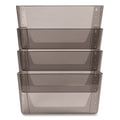 deflecto DocuPocket Stackable Four-Pocket Wall File, 4 Sections, Letter Size, 13" x 4", Smoke
