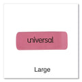 Universal Bevel Block Erasers, For Pencil Marks, Slanted-Edge Rectangular Block, Large, Pink, 20/Pack