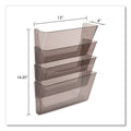deflecto DocuPocket Stackable Four-Pocket Wall File, 4 Sections, Letter Size, 13" x 4", Smoke
