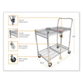 Bostitch Stowaway Folding Carts, Metal, 2 Shelves, 250 lb Capacity, 29.63" x 37.25" x 18", Chrome
