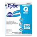 Ziploc Double Zipper Freezer Bags, 1 qt, 2.7 mil, 7" x 7.75", Clear, 300/Carton