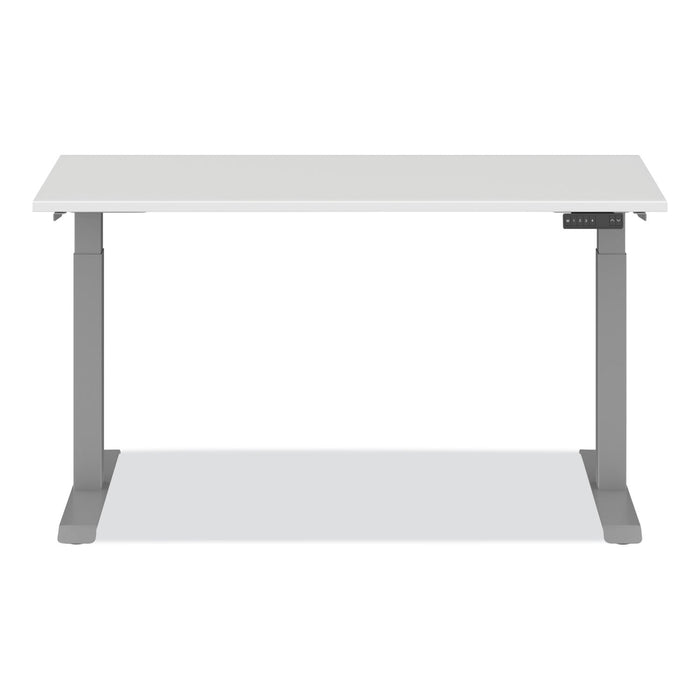 Alera AdaptivErgo Three-Stage Electric Height-Adjustable Table w/Memory Controls, Top/Base Bundle, 30" to 49"h, White Top/Gray Base