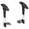 Safco Optional Height-Adjustable T-Pad Arms for Safco Metro Extended-Height Chairs, Black/Chrome, 2/Set