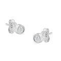 10K White Gold 0.15 Cttw Round Brilliant-Cut Near Colorless Diamond Bezel-Set Stud Earrings (H-I Color, I1-I2 Clarity) by Bids.com