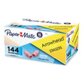 Paper Mate Arrowhead Eraser Caps, For Pencil Marks, Pink, 144/Box