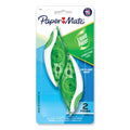 Paper Mate DryLine Grip Correction Tape, Non-Refillable, Gray/Green Applicator, 0.2" x 335", 2/Pack