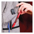 Paper Mate Profile Ballpoint Pen, Retractable, Medium 1 mm, Red Ink, Translucent Red Barrel, Dozen