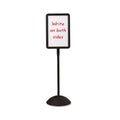 Safco Double Sided Sign, Magnetic/Dry Erase Steel, 18 x 18, White, Black Frame