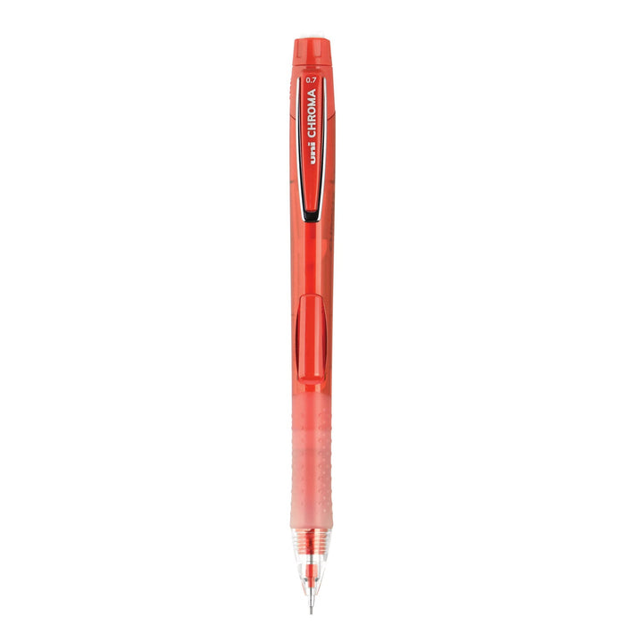 uniball Chroma Mechanical Pencil, 0.7 mm, HB (#2), Black Lead, Red Barrel, Dozen