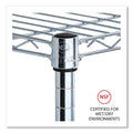 Alera 5-Shelf Wire Shelving Kit with Casters and Shelf Liners, 36w x 18d x 72h, Silver