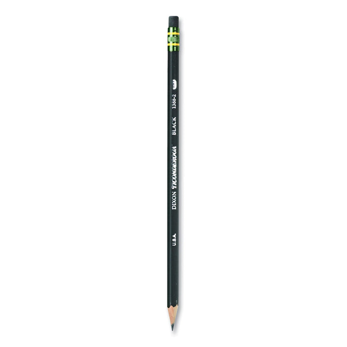 Ticonderoga Pencils, HB (#2), Black Lead, Black Barrel, Dozen