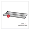 Alera Industrial Wire Shelving Extra Wire Shelves, 48w x 24d, Black, 2 Shelves/Carton