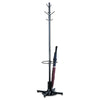 Safco Metal Costumer with Umbrella Holder, Four Ball-Tipped Double-Hooks, 21w x 21d x 70h, Black